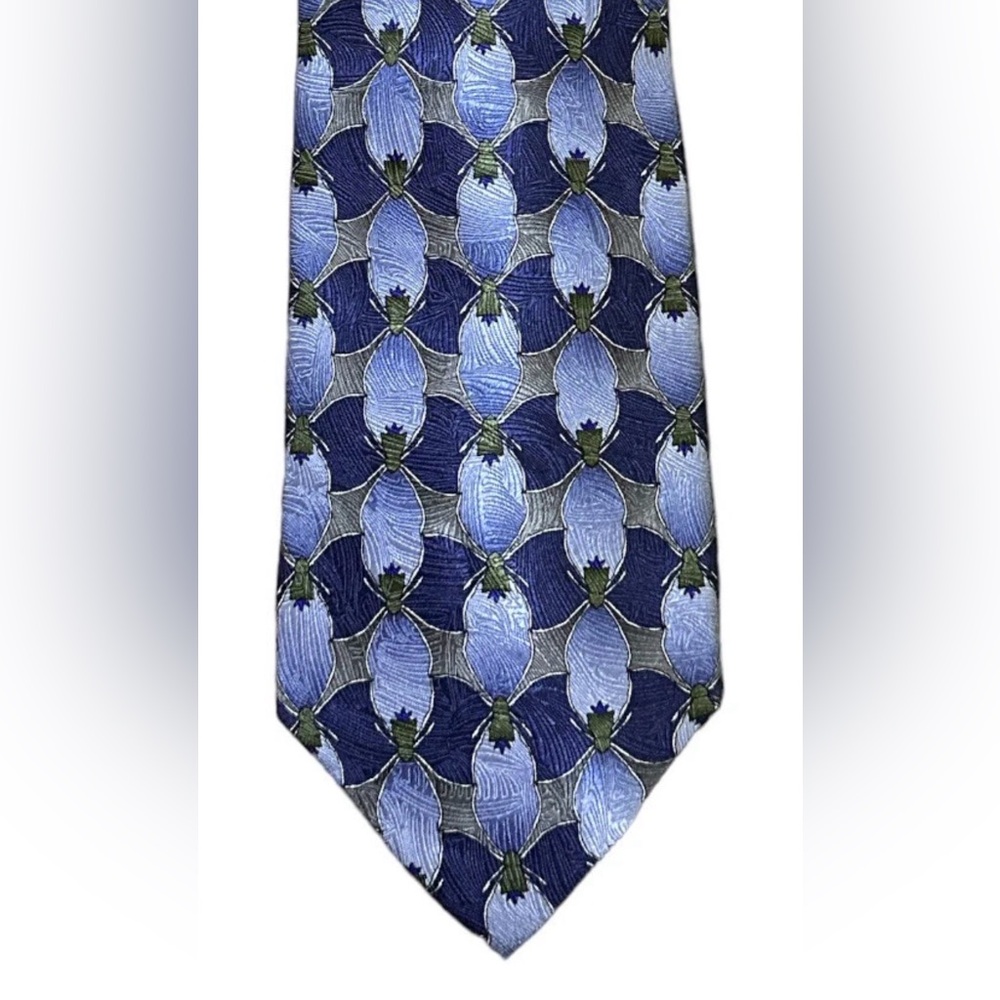 Silk Tie Blue Grey Imported Elegant